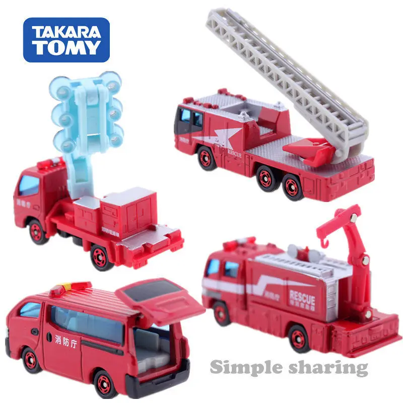 

TAKARA TOMY Educational Toy Car 4pcs Fire Truck Rescue Car Command Car Set Alloy Car Children's Toy Car Model Boy Gift
