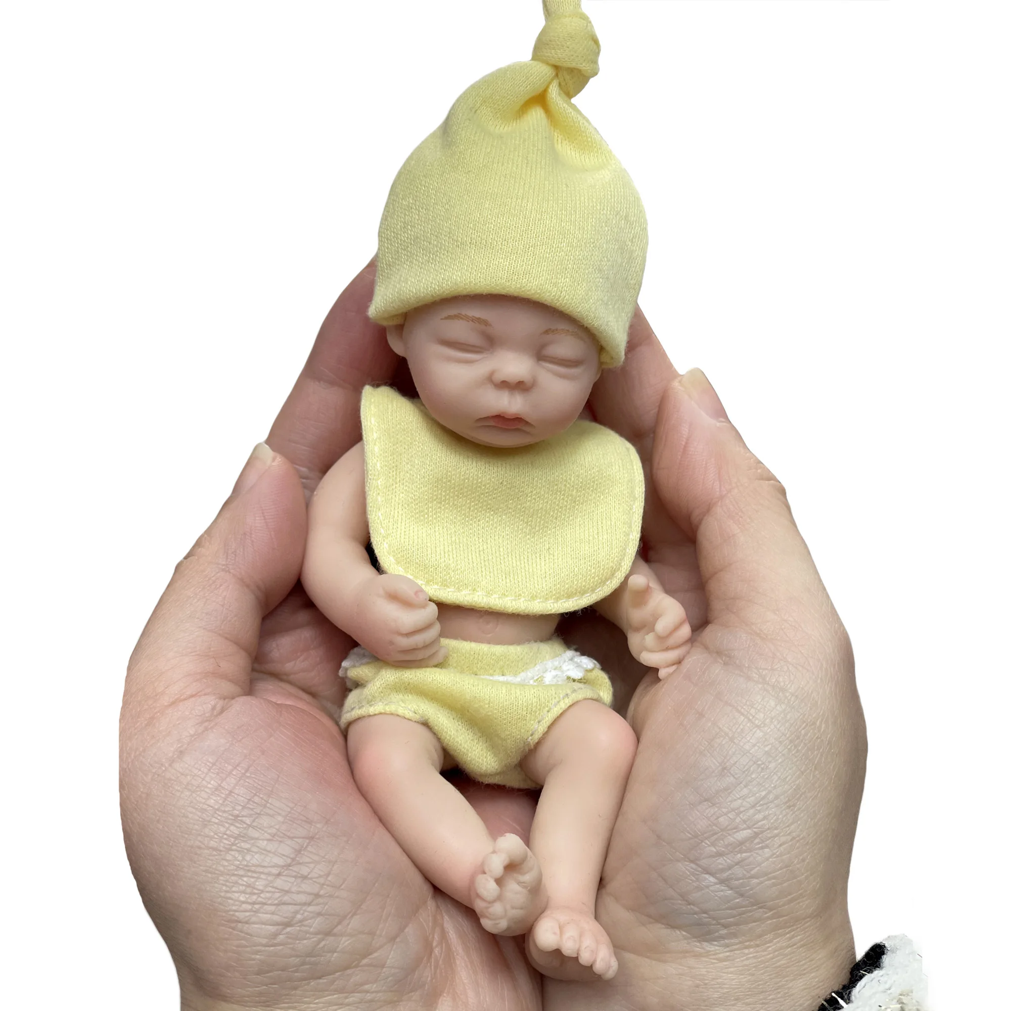 

Saskia 6 Inch Mini Palm Silicone Girl Reborn Babies Pink Clothes Lifelike Painted Newborn Boneca Reborn Corpo De Silicone