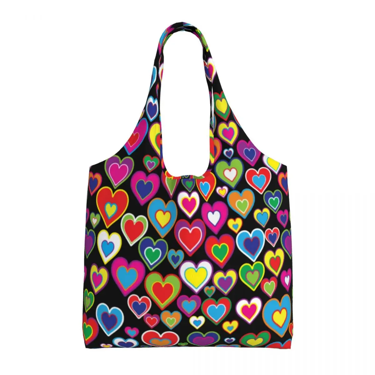 

Сумка для покупок ARainbow Of Hearts, забавная яркая Художественная печать, винтажная сумка для покупок из полиэстера, женские сумки оптом