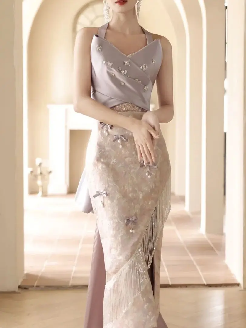 

Женское жаккардовое платье без бретелек, с вышивкой и бантом