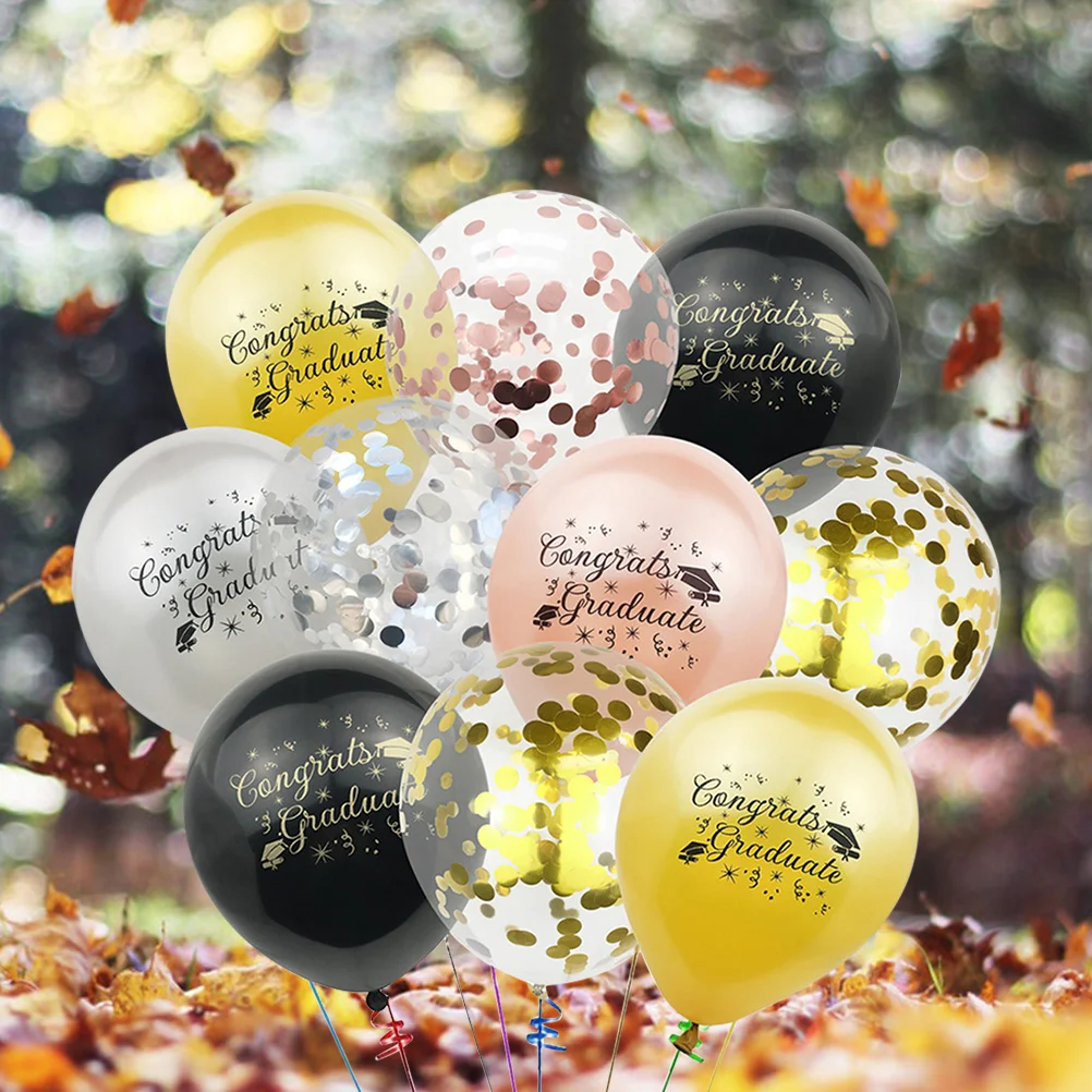 

40PCS Rubber Decorative Balloons Festival Balloons with 2 Rolls Ribbon for Party