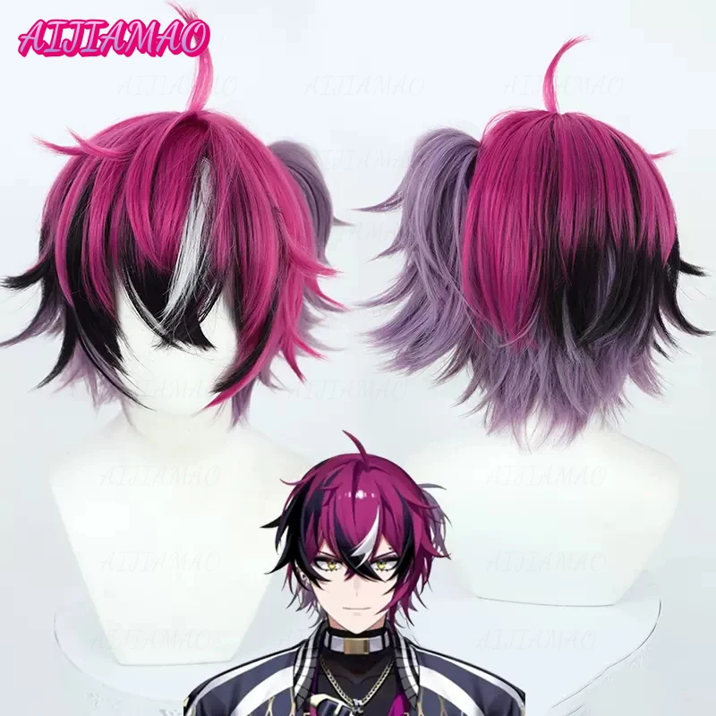 

Парик для косплея VTuber NIJISANJI EN Doppio Dropscythe, Короткие термостойкие синтетические волосы для ролевых игр на Хэллоуин и шапочка для парика
