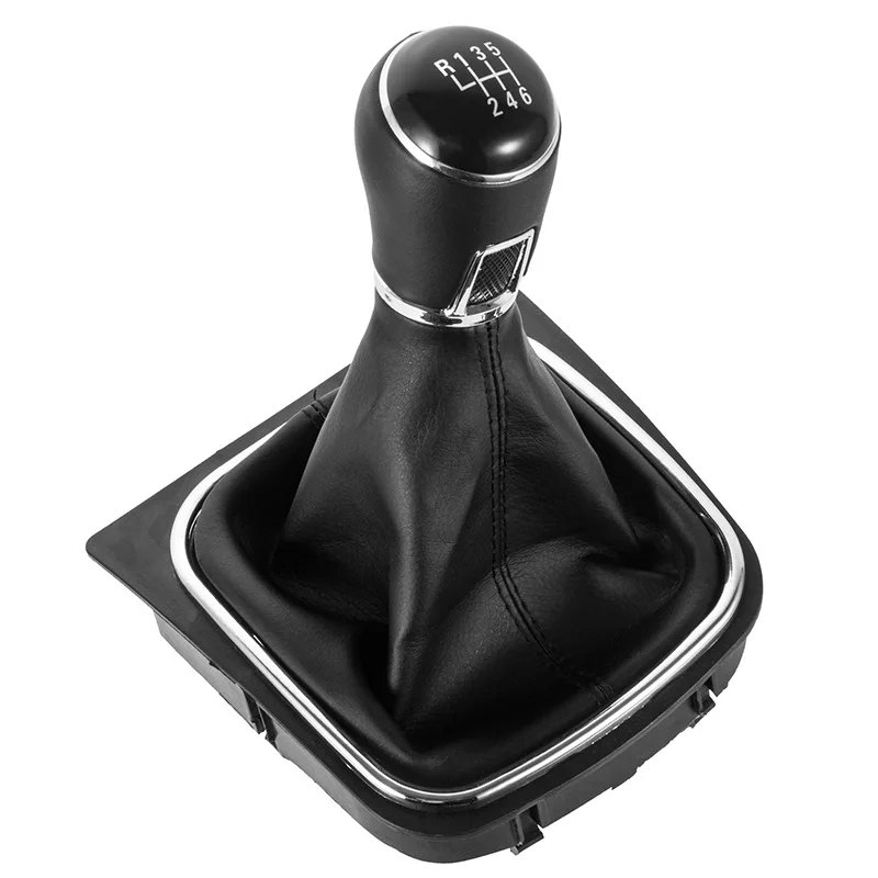 

Leather 6 Speed Shifter Boot Shift Knob Fit For VW Golf 5 6 Jetta Scirocco EOS