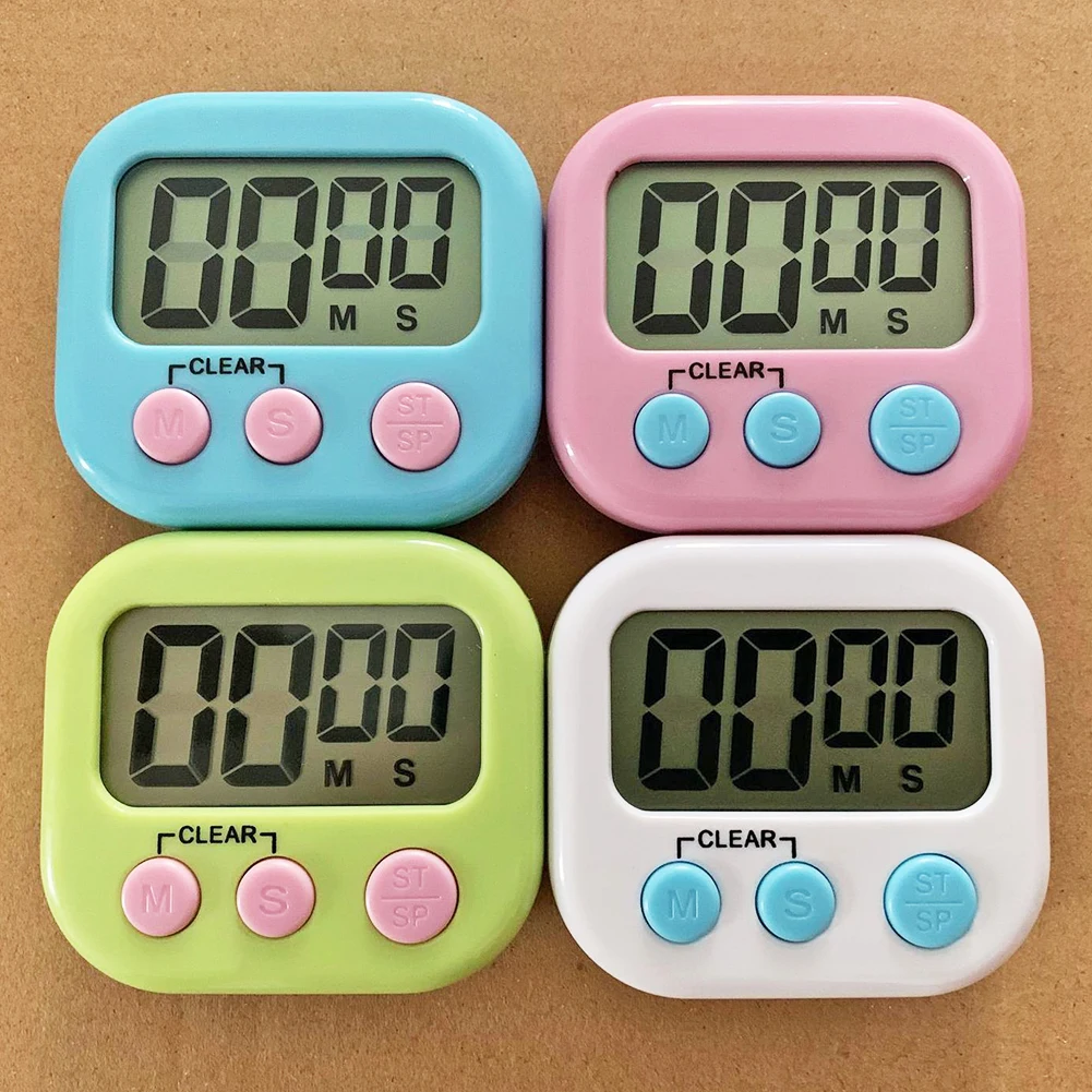 kitchen electronic timer lcd digital display screen timer magnetic cooking table countdown alarm clock stopwatch with stand free global shipping