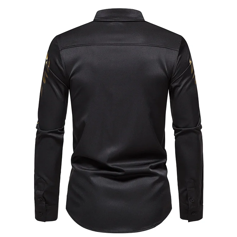 Mattswag Men Shoulder Feather Printing Shirts 2022 Spring Autumn Long Sleeve Regular Fit Shirt Casual Loose Fashion Camisa Homme