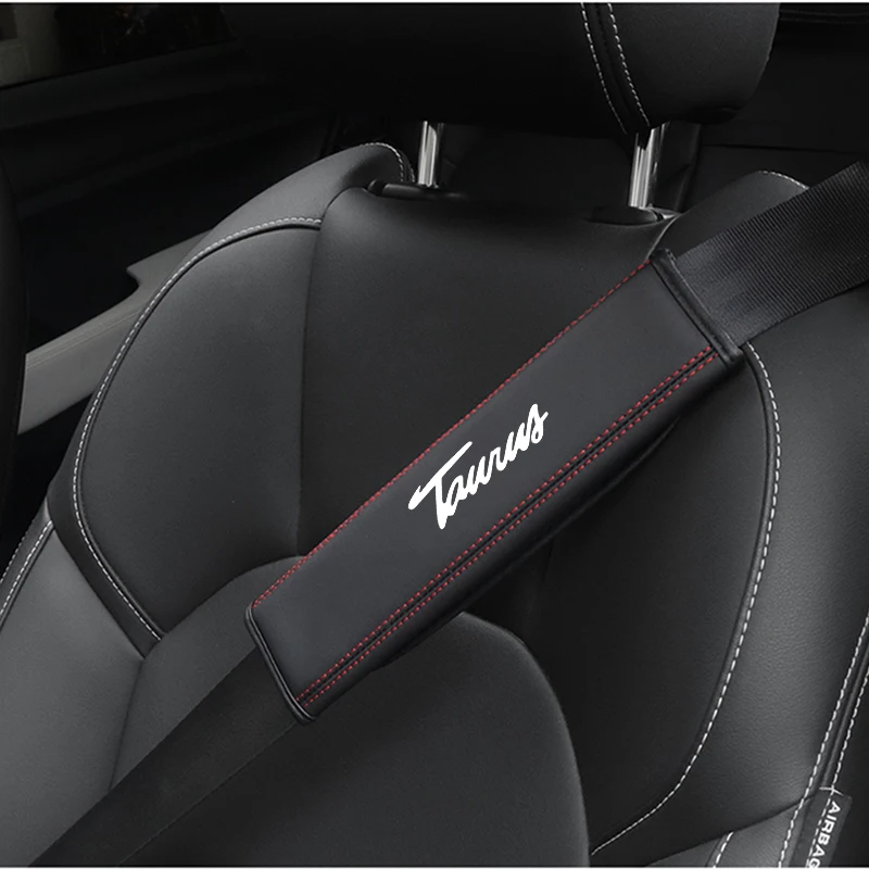 

for Ford Taurus 1pc Cowhide Car Interior Seat Belt Protector Cover For car Auto Accessories