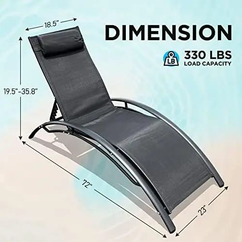 

Chaise Lounge Set of 2 Pool Lounge Chairs Outdoor Lounger Recliner Tanning Chairs Sunbathing Chairs Lounge Chairs for Outside Al