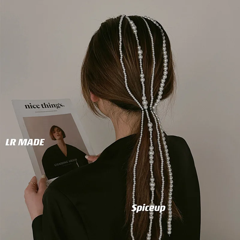 

XIBOSS Jewelry New 4 Net Red Pearl Hair Bands Women's Braided Hair Temperament Invisible Hairpin Braided Hair Accessories