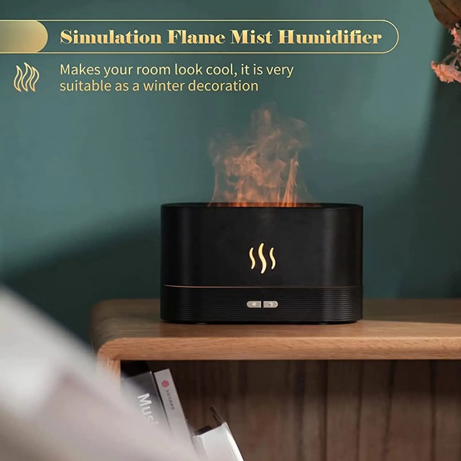 

Humidifiers For Bedroom Humidifier With Flame Effect Wireless Diffuser For Car Office Room Bedroom Adjustable Mist Output Auto