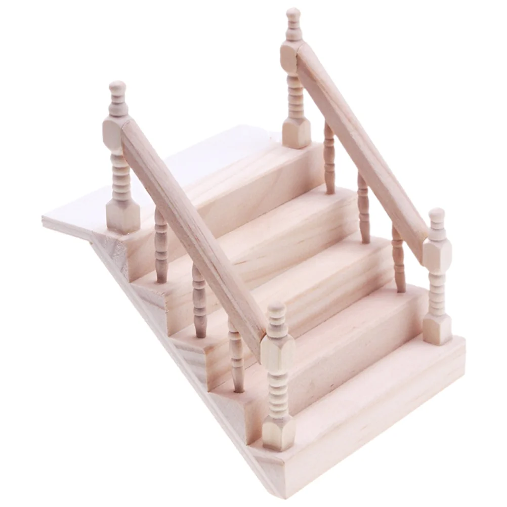 

Simulated Furniture Models Miniature Stairs Tiny Wooden House Ornament Decorations Landscape Layout Prop Accessory