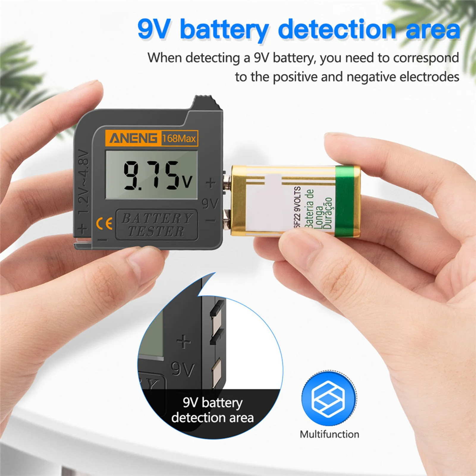 Small Battery Tester Universal Checker Portable Batteries Monitor Baterry Reader For AA AAA C D 1.5V 3.7V 9V Button |