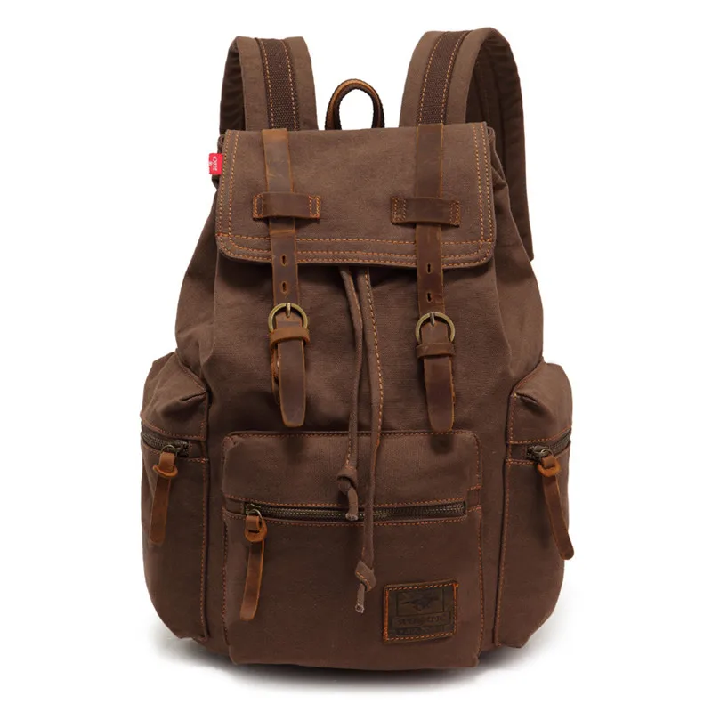 

New Fashion Men's Backpack Vintage Canvas Backpack School Bag Men's Travel Bags Large Capacity Travel Laptop Retro Bag