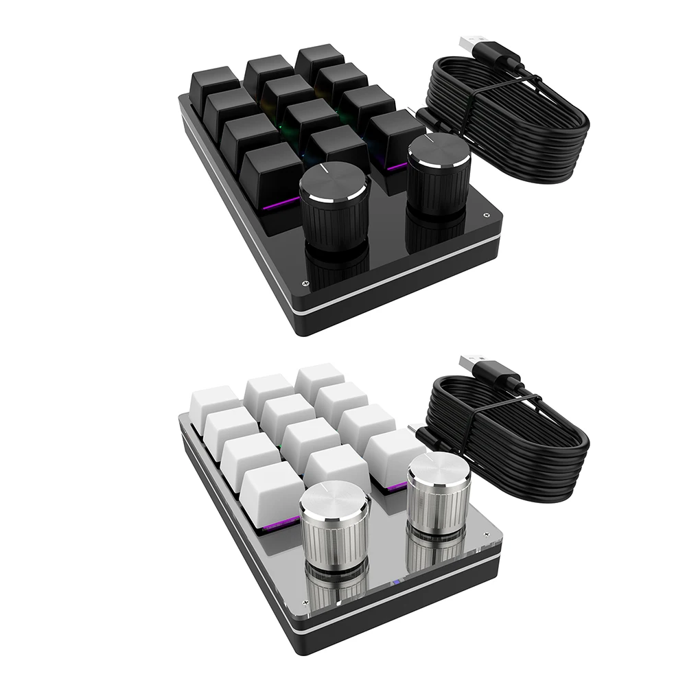 RGB клавиатура для макросъемки 12 клавиш 2 ручки механическая с горячей заменой