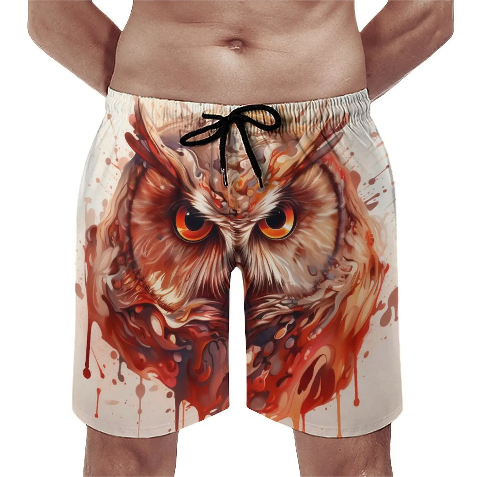 

Gym Shorts Owl Casual Swimming Trunks Fantastic Grotesque Male Comfortable Sports Fitness Hot Plus Size Beach Shorts