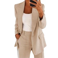 linen notched lapel lady suits for weddings fashion womens business blazer female jackettrouser tuxedocoatpant