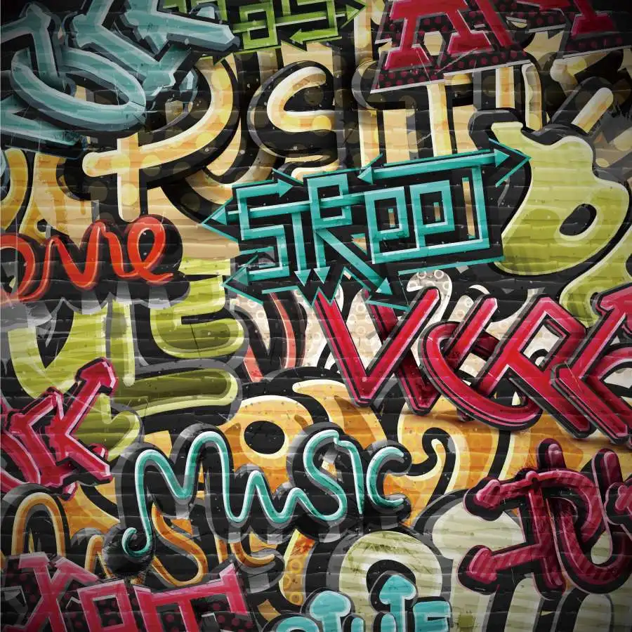 

Graffiti Wall Photography Backdrop Carnival Party Decoration Custom Music Dance Stage Street Studio Photocall Background Props