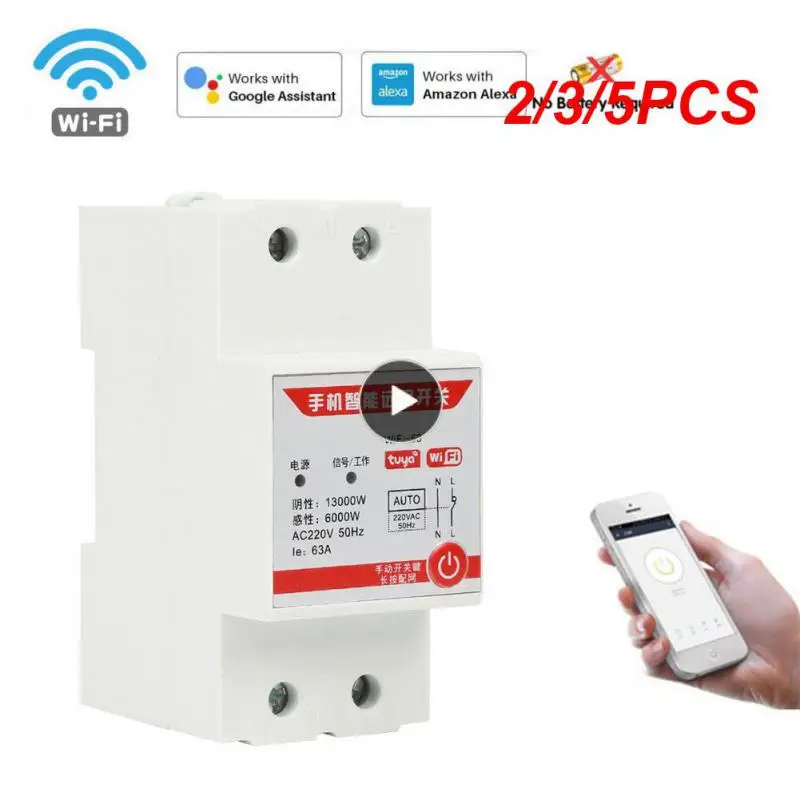 

Умный выключатель с таймером и Wi-Fi, однофазный выключатель с Din-рейкой, управление мобильными телефонами, 2/3/5 шт., 63 А