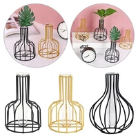 golden desktop ornament flower arrangement living room decor glass vase nordic ins vase plant holder iron art vase