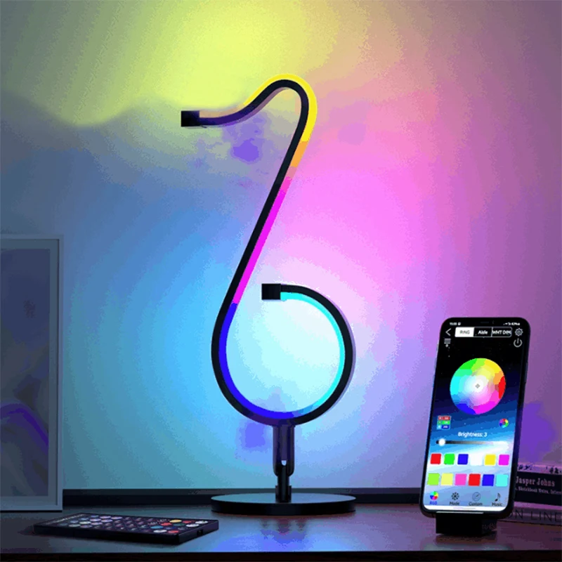 

Светодиодный RGB-светильник с приложением TuYa, ночник с ритмом для креативной гостиной, освесветильник для создания атмосферы, подсветильник ...