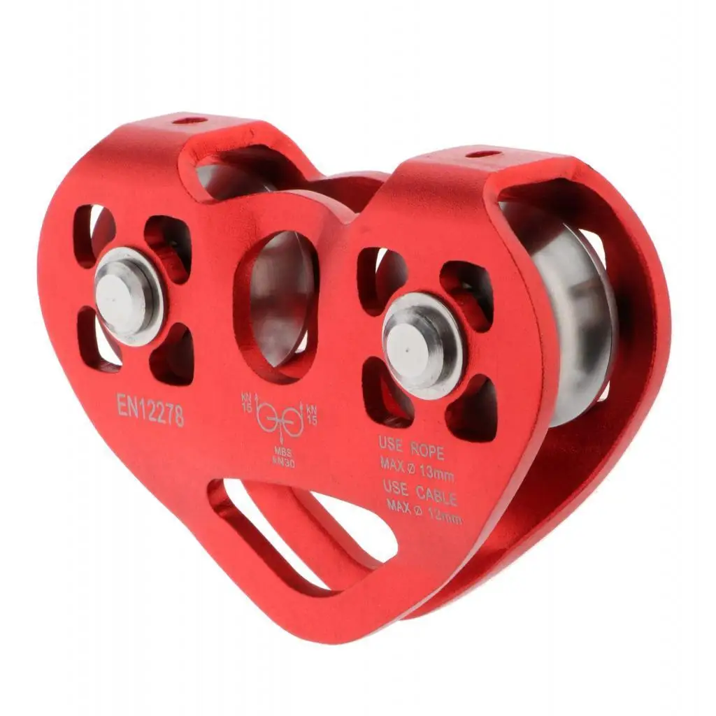 30KN скалолазание с двойным шкивом на молнии кабельная тележка шарикоподшипники