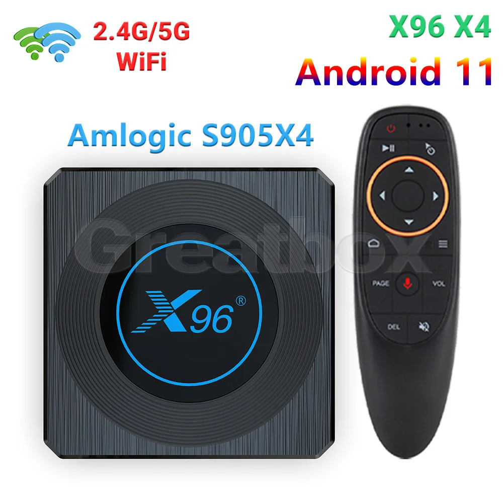 X96 X4 медиаплеер Amlogic S905X4 Android 11 0 2 4G 5G двойной Wifi 100 м LAN BT4.1 8K H.265 HEVC HD телеприставка -