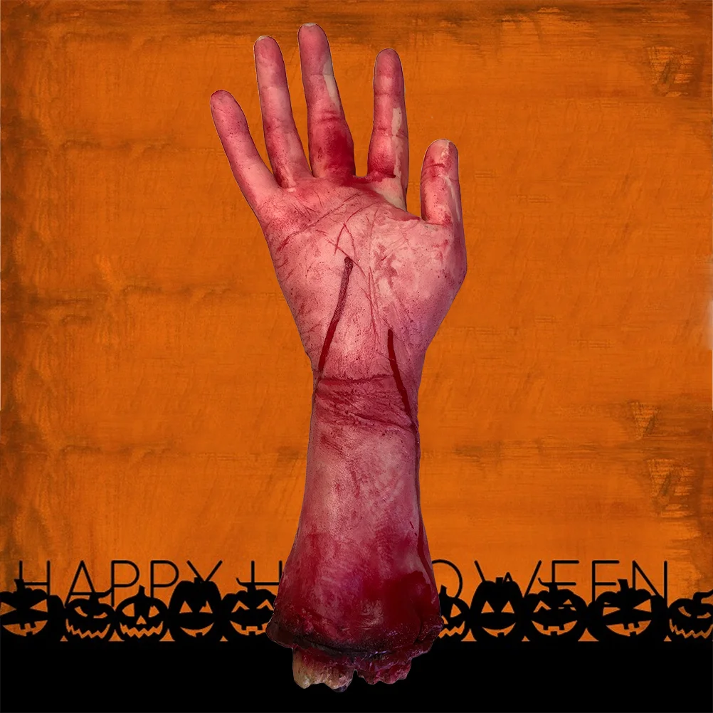 

2pcs severed hand arm body parts dead prop arms- Hallowen Broken Scary Decorative Handmaded Severed Hand for Men Decor Party