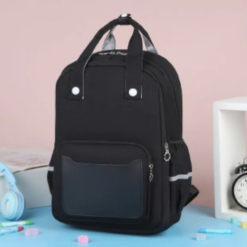 

Школьный портфель для студентов колледжа, водонепроницаемый вместительный простой модный рюкзак для учеников младших и старших классов