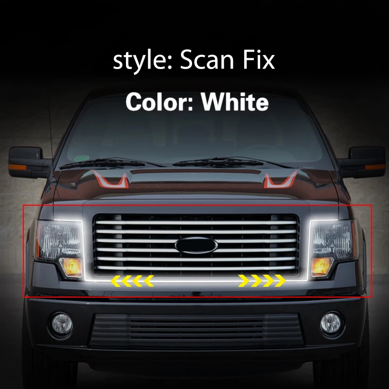 

Для Ford F150 Raptor Ranger 2009-2014, автомобильная световая бленда, световая полоса, старт-сканер, декоративная Рабочая полоса, дневная Рабочая деталь