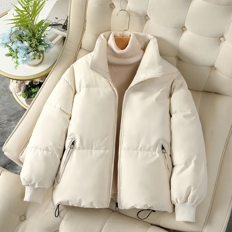 2023 Loose Korean Women Parkas Fashion Korean Winter Warm Thick Zipper Puffer Jacket Casual Cotton Padded Female Coats New