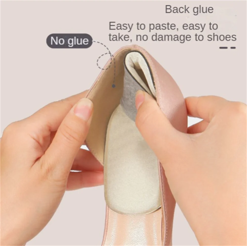 2pcs Shoe Heel Insoles Foot Heel Pad Sports Shoes Adjustable Antiwear Feet Inserts Insoles Heel Protector Sticker Insole Brioche
