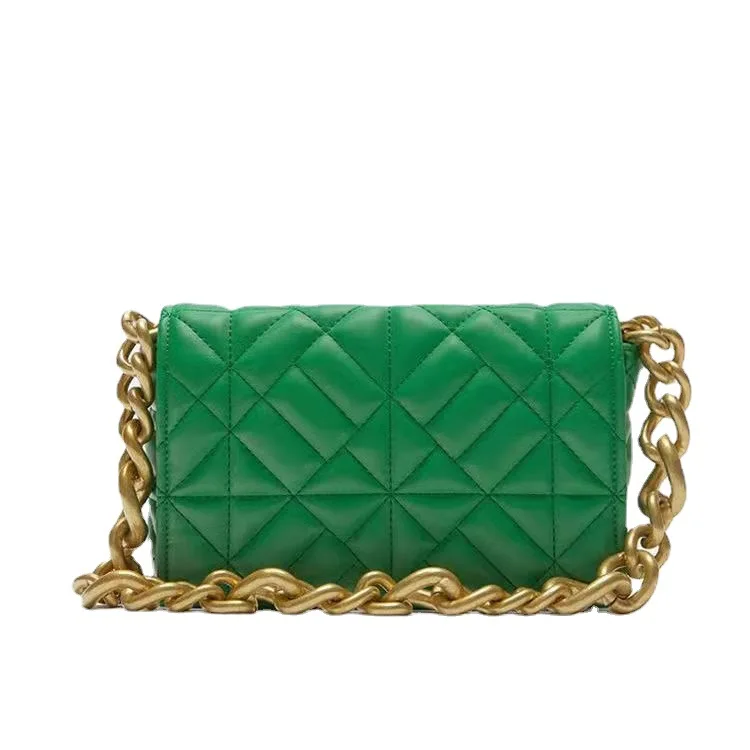 

Branded Women's Shoulder Bags 2020 Thick Chain Quilted Shoulder Purses And Handbag Women Clutch Bags Ladies Hand Bag