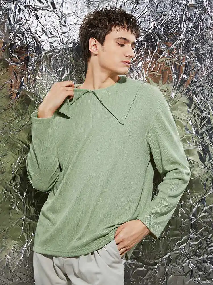 

Мужская футболка с длинным рукавом и круглым вырезом, свободного покроя