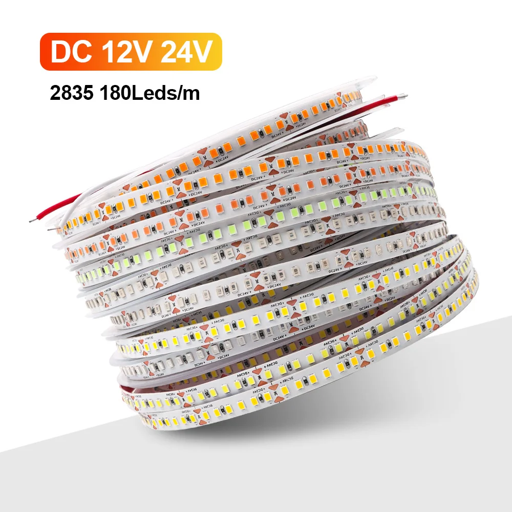 12 В 24 5 м 10 2835 Светодиодные ленты SMD Гибкие светодиодные Супер яркие 180