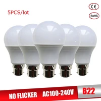 5pcs led light bulb 6w 9w 12w 15w 18w 21w led lamp 110v 220v 230v 240v led b22 cold white warm white led lights