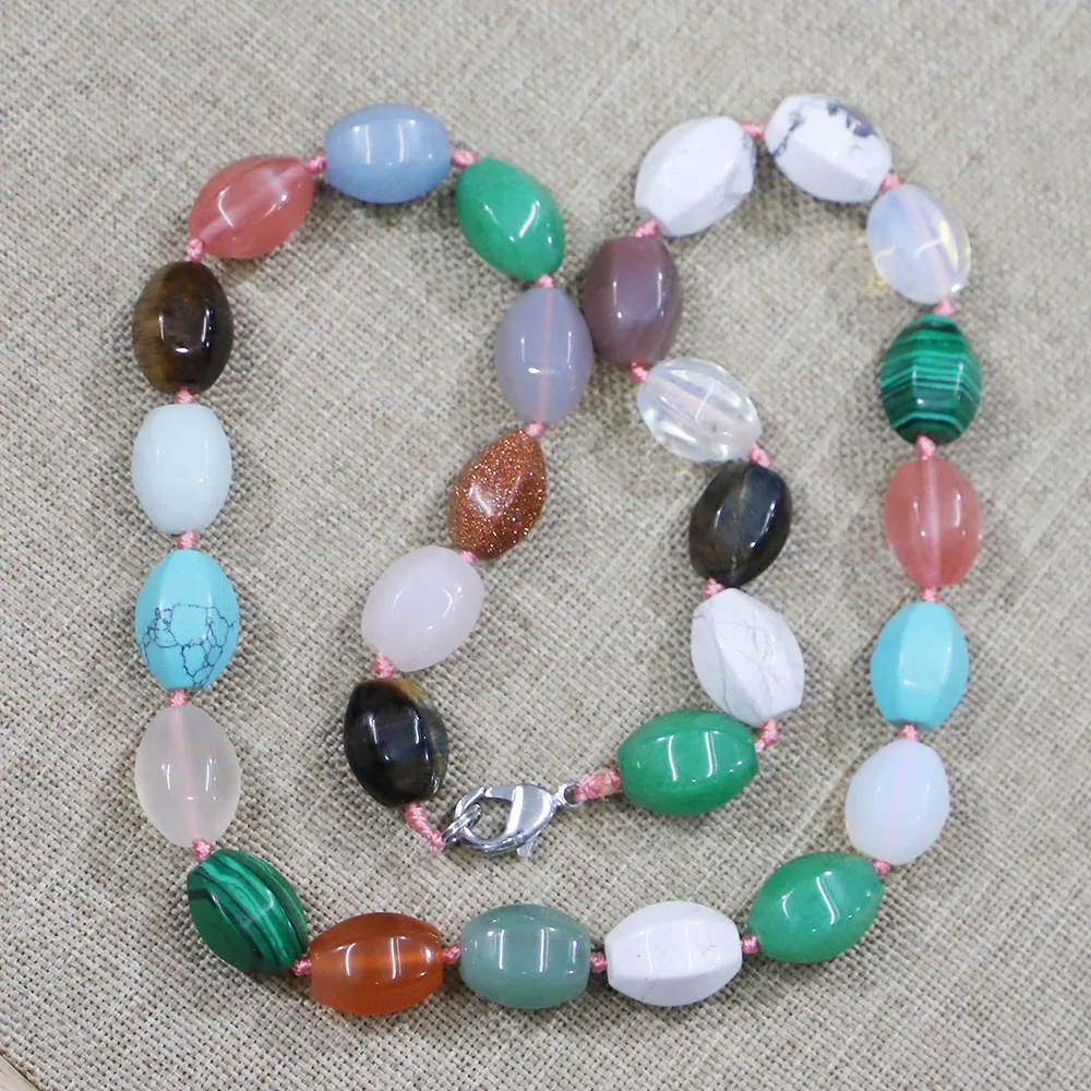 

Good Quality Natural Stone Rice Shape Beads Necklaces Agates Turquoise Charms Making Jewelry Accessories Wholesale Free Shippi