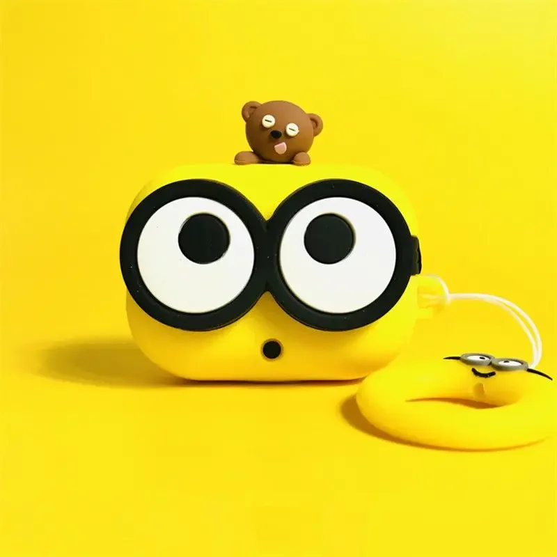 Фото Милый мультяшный силиконовый чехол Minionsed для Apple AirPods, мягкий защитный чехол для AirPods 2 / 3 / Pro, декоративные аксессуары №1