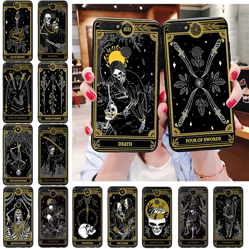 

Death Tarot Phone Case for Huawei Honor 50 30 Pro 10X Lite 20 7A 7C 8X 9X Pro 9A 8A 8S 9S 10i 20S 20lite