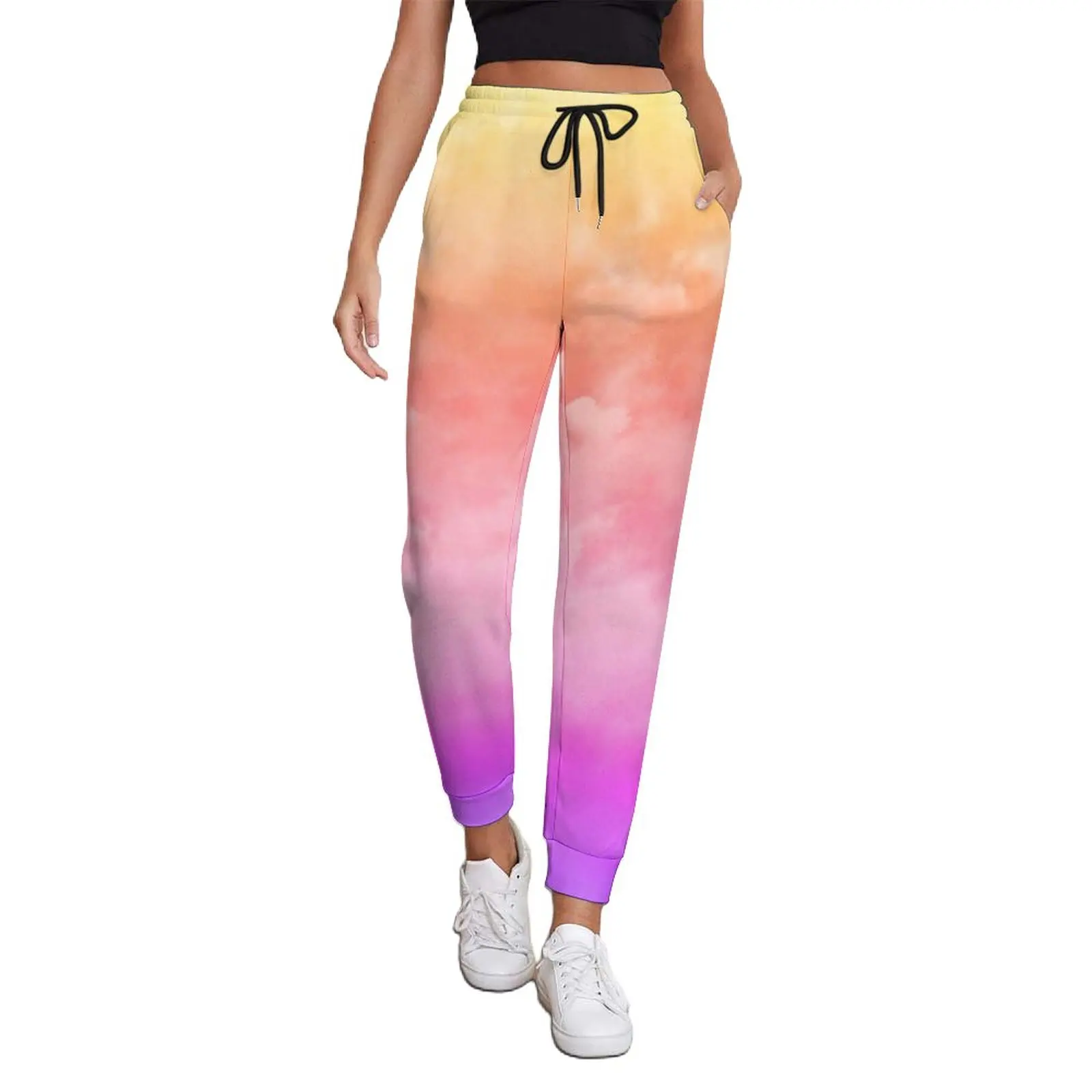 

Sunset Cloud Jogger Pants Women Bright Tie Dye Aesthetic Sweatpants Spring Trendy Print Trousers Plus Size 3XL