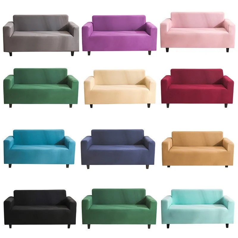 

solid All-inclusive L Shaped Sofa Cover Elastic Slipcover Sectional Protectors Couch Cover for Home Living Room 1/2/3/4 Seater