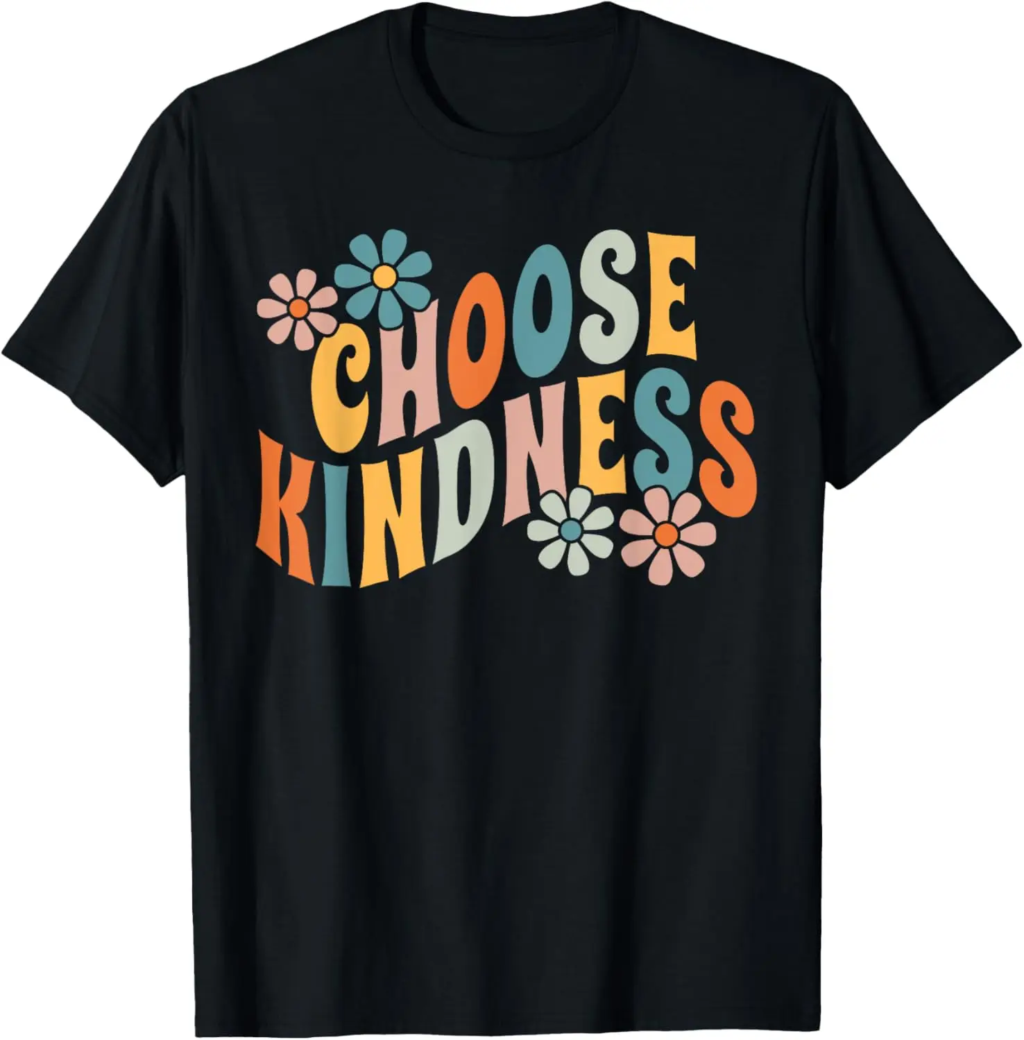 Фото Выберите доброту, винтажная футболка в стиле ретро Groovy Be Kind, вдохновляющая футболка №1