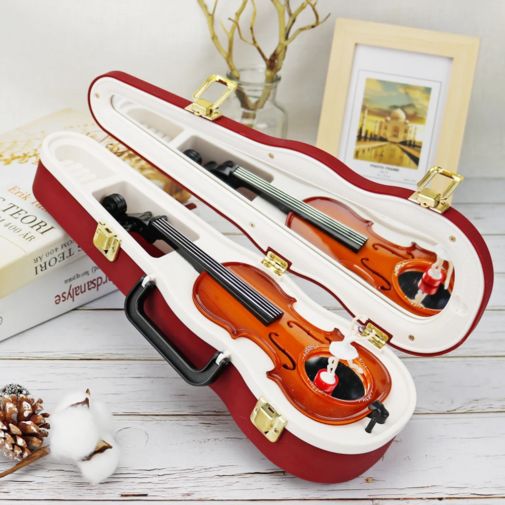 

Ретро Изысканная музыкальная шкатулка в форме скрипки пластиковые подарки ко дню Святого Валентина для детей праздник день рождения