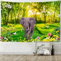 forest elephant tapestry wall hanging beach picnic mat home decor bed cover yoga mat bed sheet background wall hanging cloth