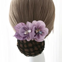 professional women headwear lady flower net pocket hairgrips girl nurse bank hotel waiter stewardess hair accessories