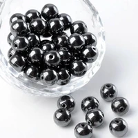 black hematite beads 4mm 6mm 8mm 10mm natural hematite stone beads for jewelry making spacer beads non magnetic
