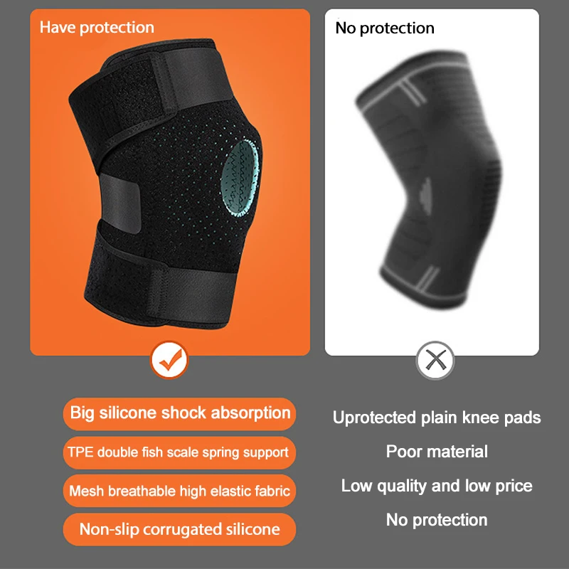 

Knee Brace Support For Arthritis, ACL, LCL, MCL, Sports Exercise, Meniscus Tear Injury Recovery - Side Stabilizers Open Patella