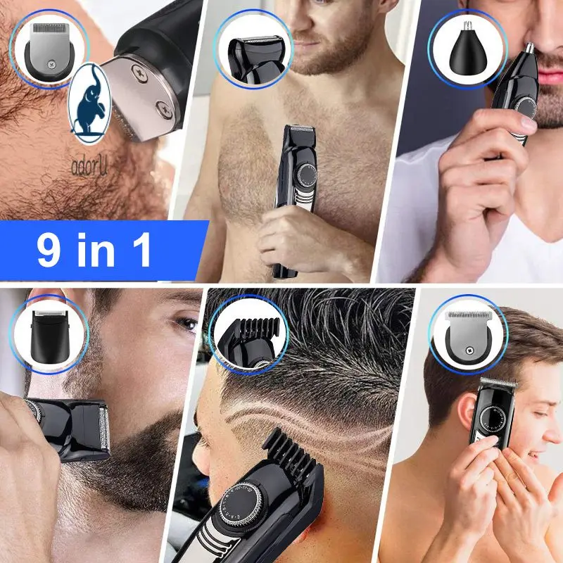

NIKAI USB Electric Hair Clippers Multifunctional Portable Hair Trimmers Shaver Barber T-type Hair Cutting Machine Scissors QBMY