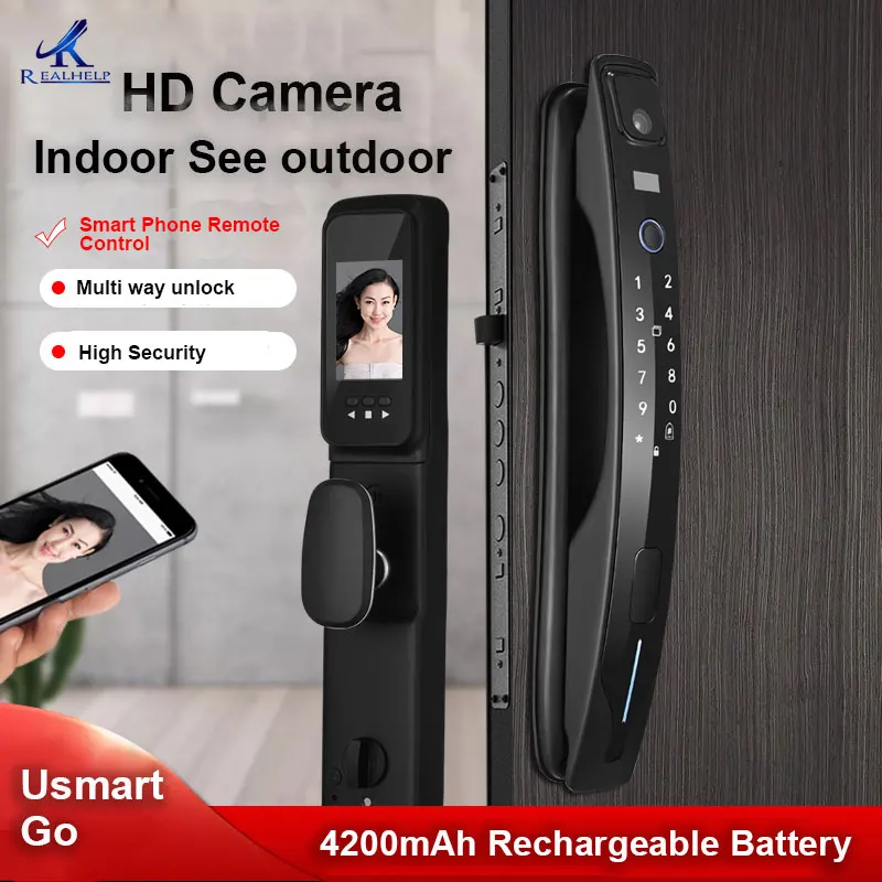 Цифровой Дверной замок с клавиатурой и камерой подсветкой 40-70 мм |