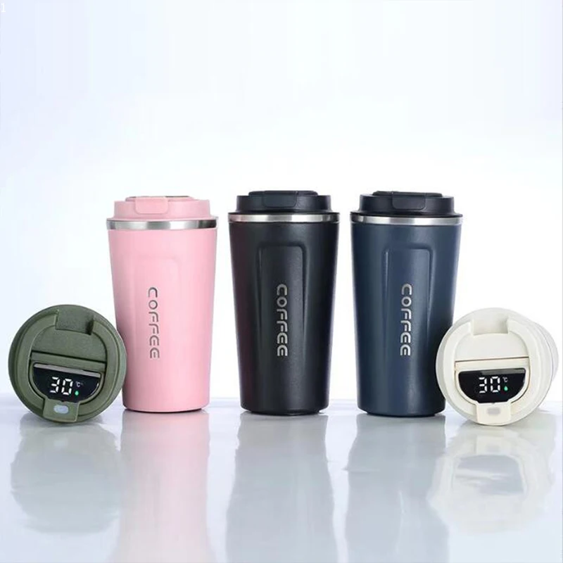 

510ml Intelligence Temperature Display Coffee Cup Stainless Steel Insulated Cup Multifunctional Car Cup Portable Water Cup