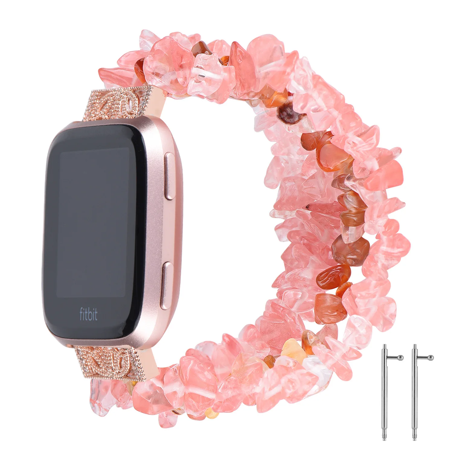 Fashion jewelry strap for Fitbit versa2  women Irregular rough stone bracelet chain for versa lady Contrasting color Agate wrist