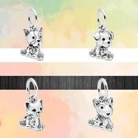 2022 new cute cartoon classic cat dog pendant exquisite beads fit original brand charms bracelet bangle women diy jewelry gift